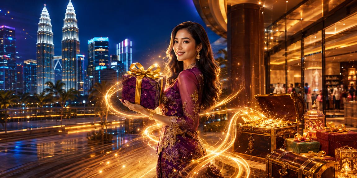 Suasana kasino hiburan neon yang meriah di Kuala Lumpur